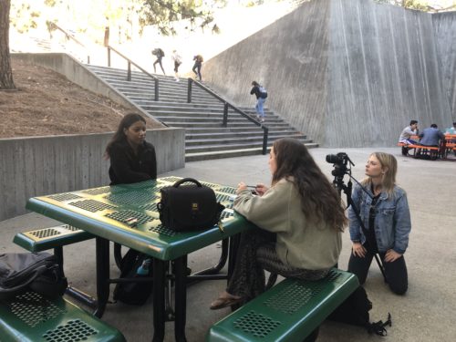 Cal Poly student: Dezeray Cruz being interviewed on her experience with CalFresh
