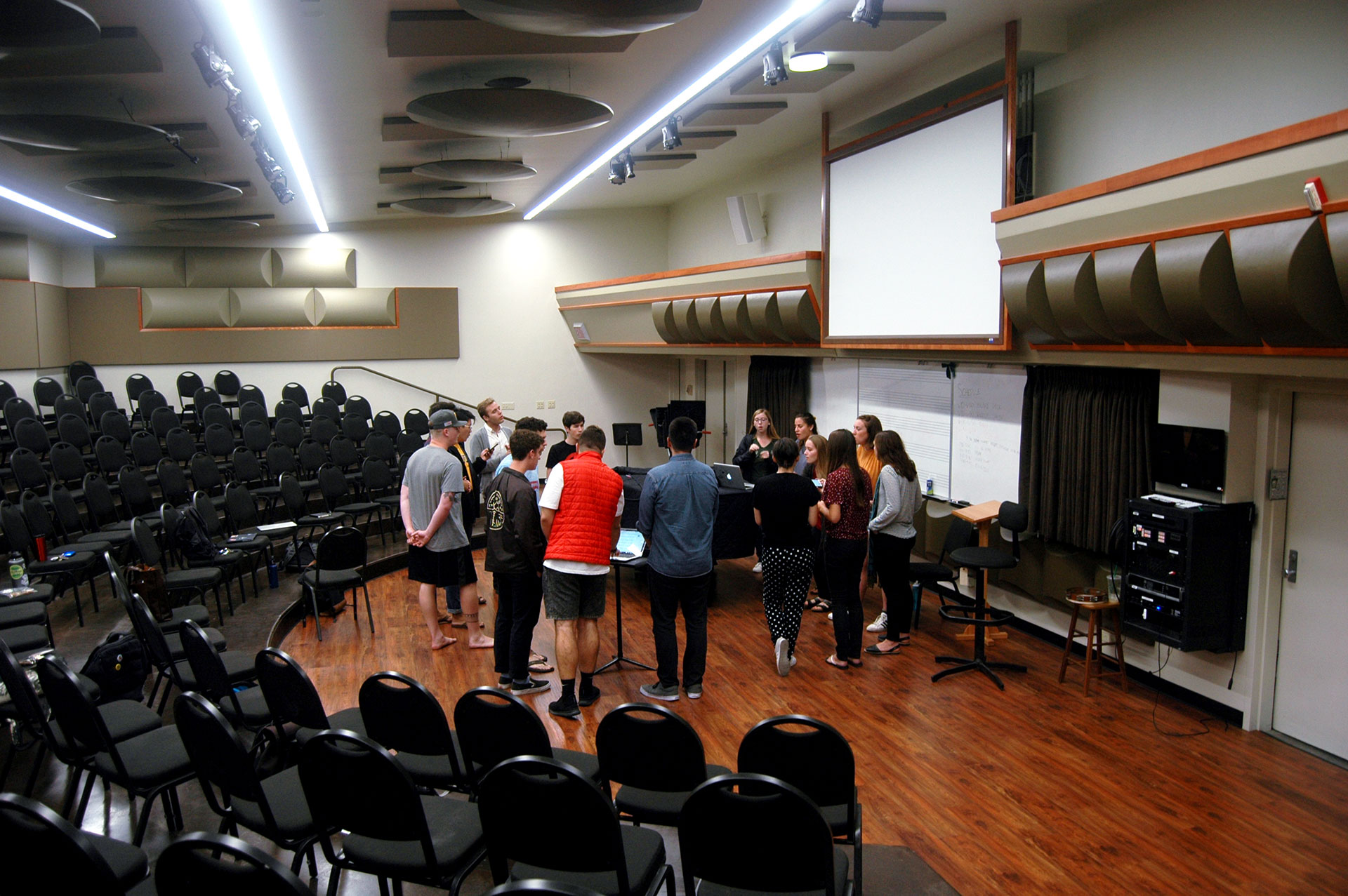 October 8, 2017 | San Luis Obispo, CA | All voice parts (soprano, alto, tenor, bass) reconvene
around the piano in room 218. They have rehearsed for three hours and are wrapping up by
running through their set list. Take It SLO will continue to work on their a cappella music for
their winter concert each Wednesday and Sunday night this quarter. As their vocals continue to
tune tightly to each others’, so will their musical and personal bonds.