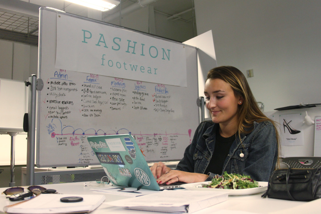 “Hot House, San Luis Obispo | January 30 | Haley Pavone |Your shoes should adapt to your day as epicly as you do,” said business senior and Pashion Footwear CEO Haley Pavone. What once started as a dream drawn down on a napkin has turned into a $250,000 start-up just two years later that’s both practical and fashionable: Pashion Footwear.