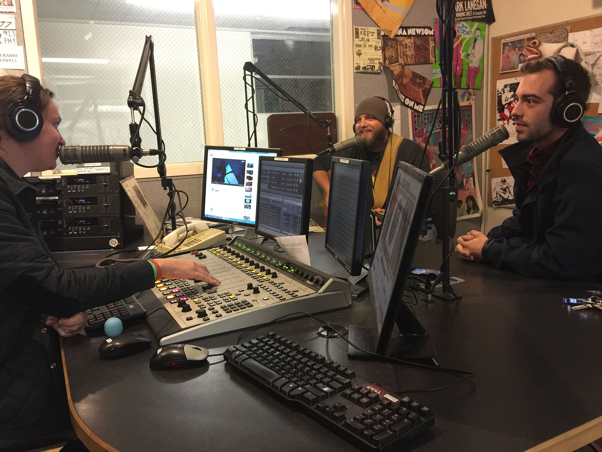 “Guitar Talk” is on every Monday from 6PM to 7PM. The January 26 show featured, from left to right, McQueen, local musician Matt Suarez and Garges. The show included some music but mostly covered topics like music festivals, different styles of Jazz and becoming famous on YouTube. 