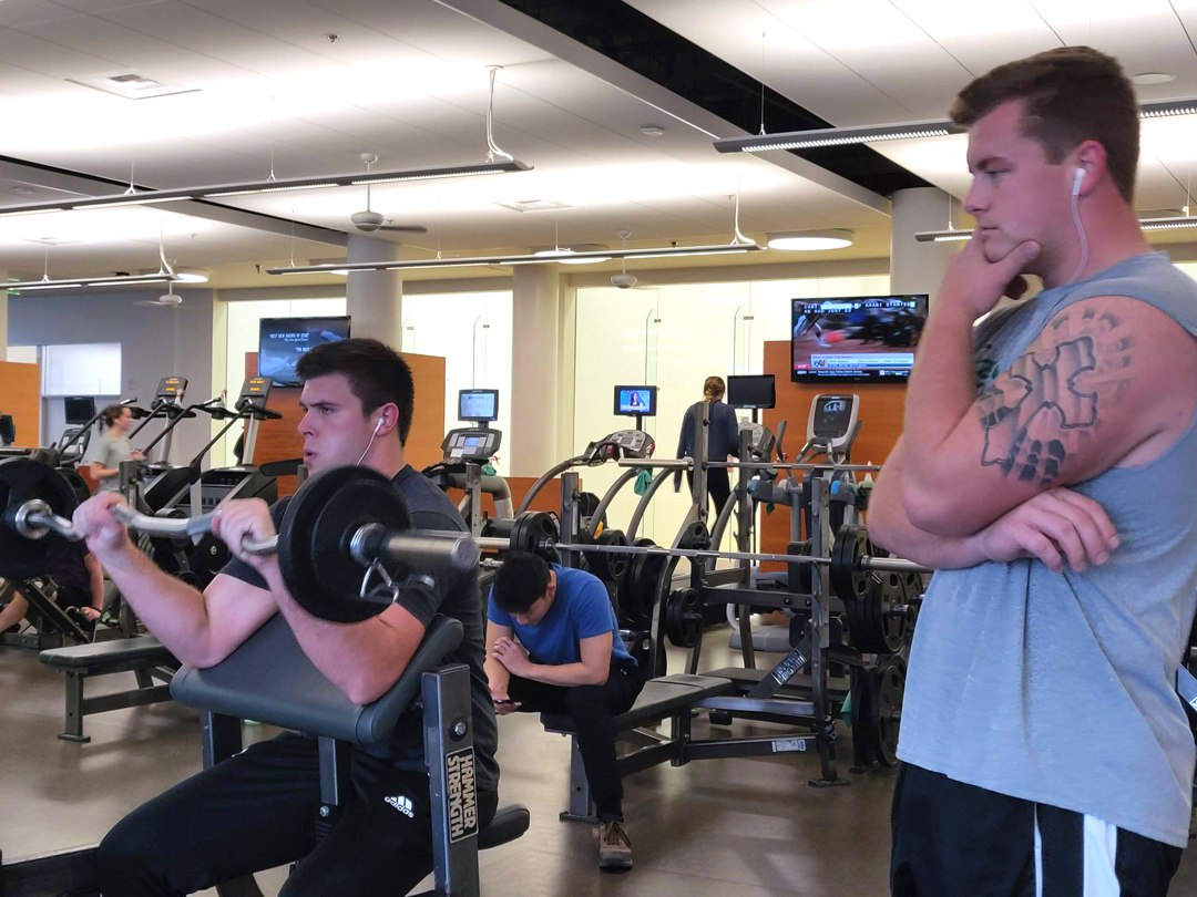 Whitson and Shallcross both plan to stay active and will continue to lose weight until their reach their respective goals. They also both can still lift a lot. (1/31/19, Rec Center).